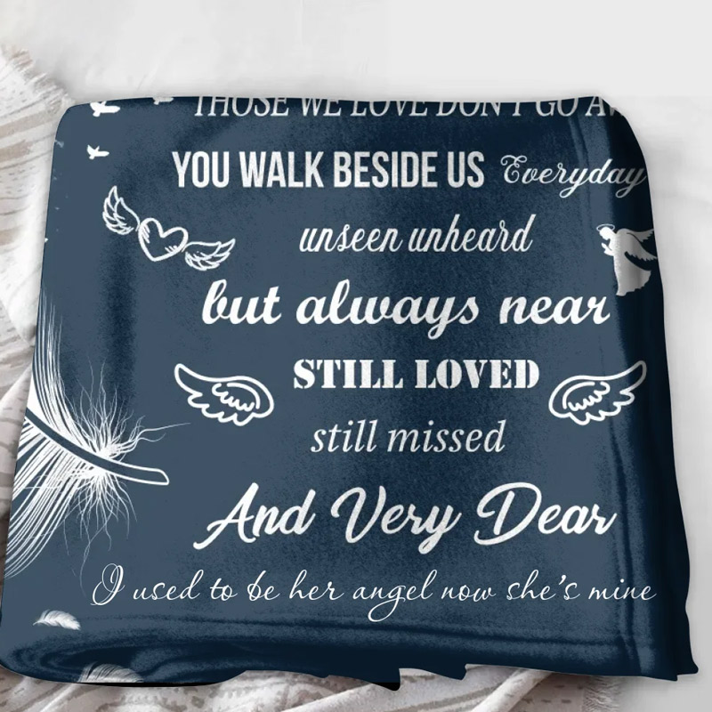 Personalized You Left Us Beautiful Memories Photo Blanket Custom Photo Memorial Throw Blanket Sympathy Gift for Loss of Loved One