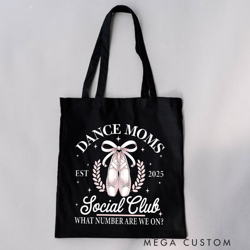 Personalized Dance Mom Social Club Tote Bag Dance Bag Ballet Lover Tote with Name for Dance Lovers Dancer