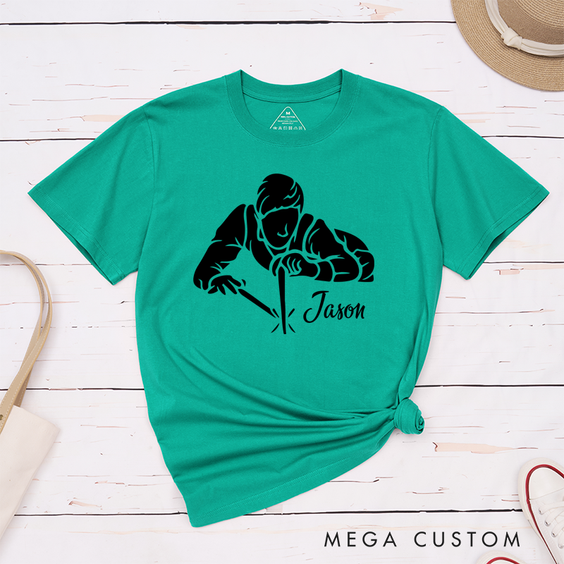 Personalized Billiards, Pool, and Snooker Game T-Shirts with Your Name and Winning Style