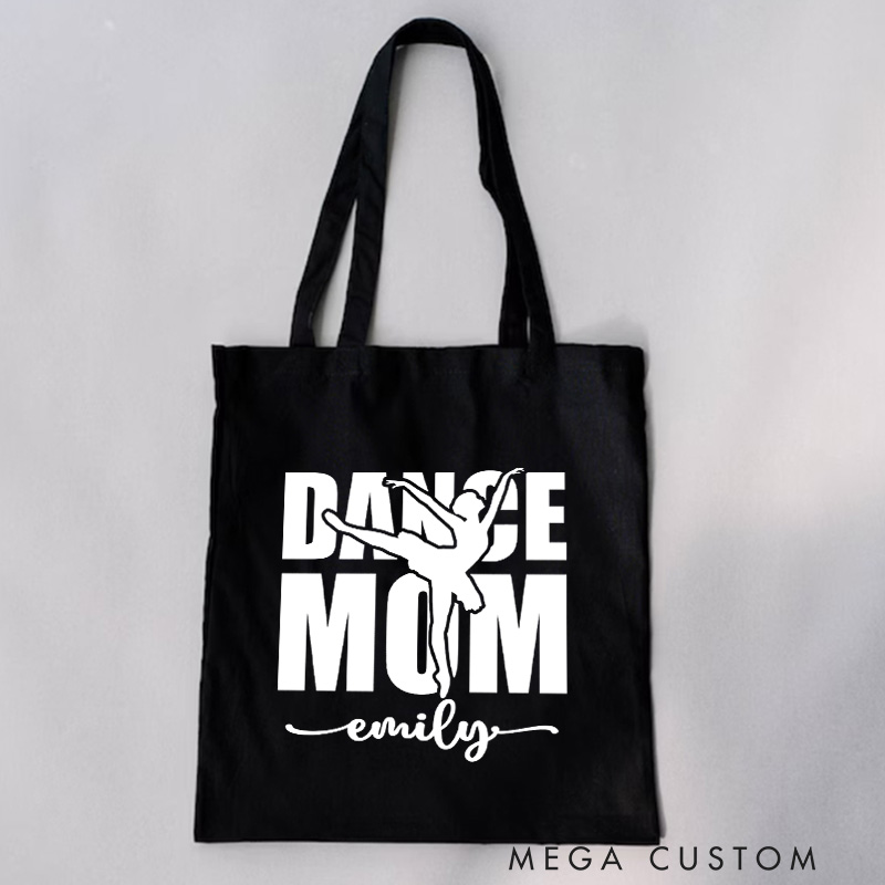 Personalized Stylish Dance Mom Tote Bag Dance Bag Ballet Lover Tote with Name for Dance Lovers Dancer