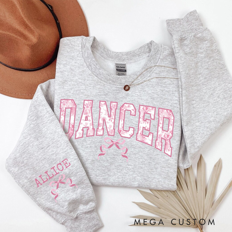 Personalized Pink Chinoiserie Dance Classic Sweatshirt Horror Film Crewneck Dance Lover Shirt for Dance Team