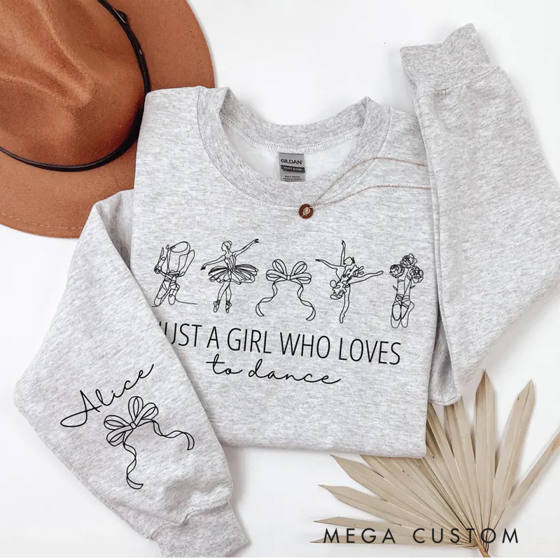 Personalized Ballerina Illustration Dance Classic Sweatshirt Horror Film Crewneck Dance Lover Shirt for Dance Team