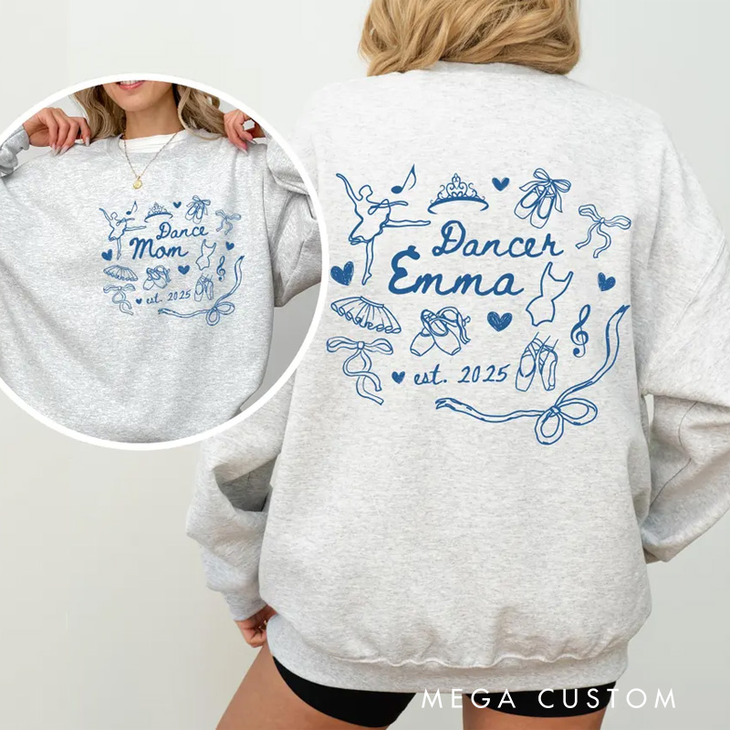 Personalized Cute Dance Mom Classic Sweatshirt Horror Film Crewneck Dance Lover Shirt for Dance Team