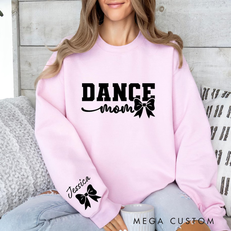 Personalized Bow Dance Mom Classic Sweatshirt Horror Film Crewneck Dance Lover Shirt for Dance Team