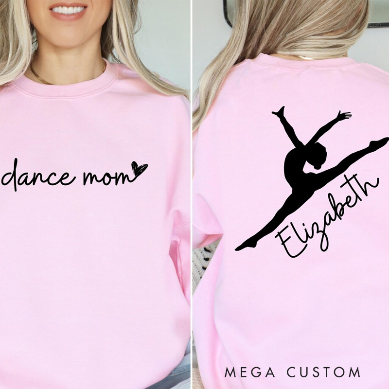 Personalized Ballerina Silhouette Dance Mom Classic Sweatshirt Horror Film Crewneck Dance Lover Shirt for Dance Team