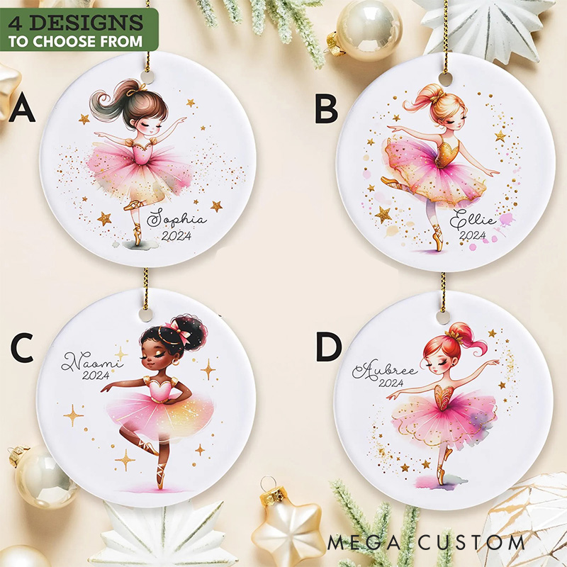 Personalized Magical Fairy Ballerina Ceramic Christmas Ornament Dance Lovers Christmas Gift Dancer Xmas Gift Christmas Decor