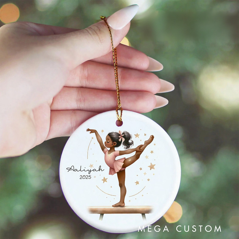 Personalized Elegant Gymnastics Ceramic Christmas Ornament Dance Lovers Christmas Gift Dancer Xmas Gift Christmas Decor