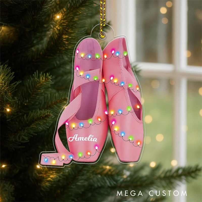 Personalized 2D Ballet Shoes Acrylic Christmas Ornament Dance Lovers Christmas Gift Dancer Xmas Gift Christmas Decor