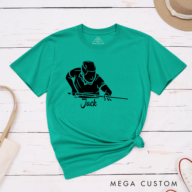 Personalized Billiards, Pool, and Snooker T-Shirts with Custom Your Name - Play with Precision and Style