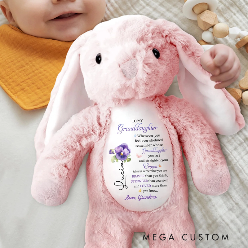 Personalized To My Granddaughter Whenever You Feel Overwhelmed Personalized Stuffed Bunny