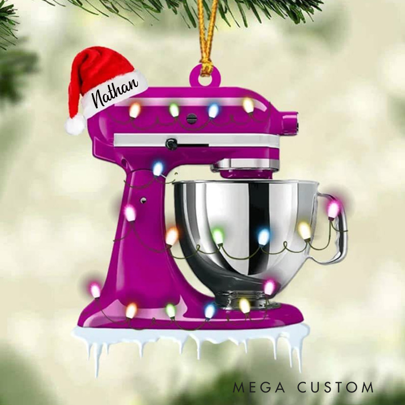 Personalized Baking Mixer Christmas Ornament Baking Lovers Xmas Tree Decoration with Name for Kitchen Enthusiasts for Baking Lover Gift