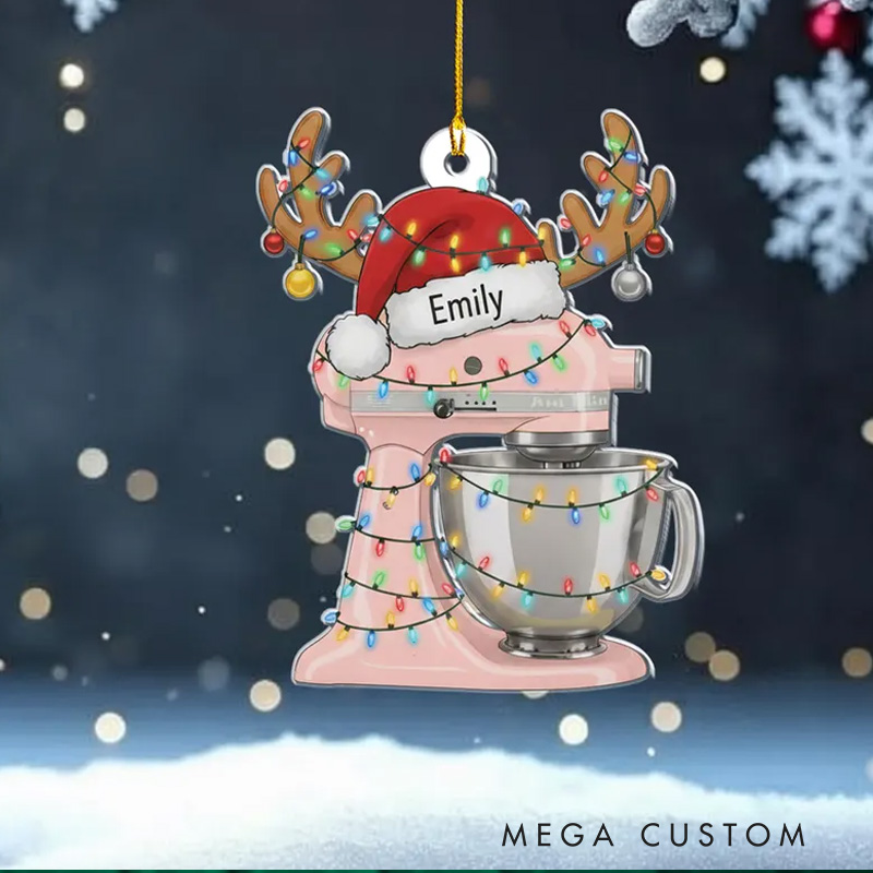 Personalized Stand Mixer Christmas Ornament Baking Ornament for Baker with Name Xmas Tree Decor for Baking Lover Gift