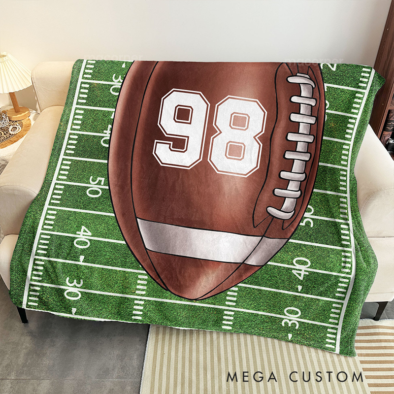 Personalized Sports Blanket with Custom Name and Number Design