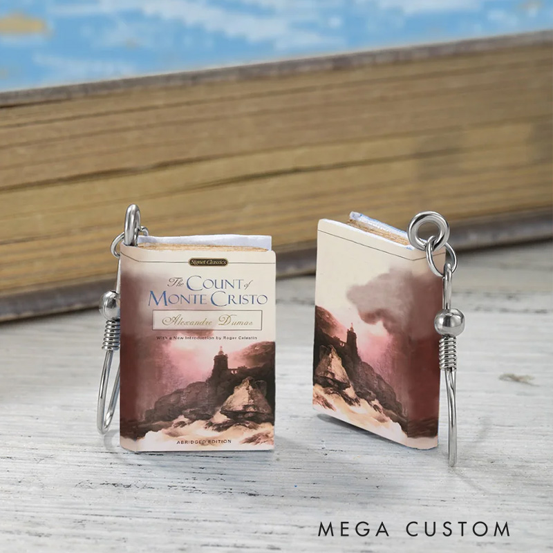 Miniature Book Cover Dangle Drop Earrings for Reading Lovers Writer Librarian Book Lovers Gift