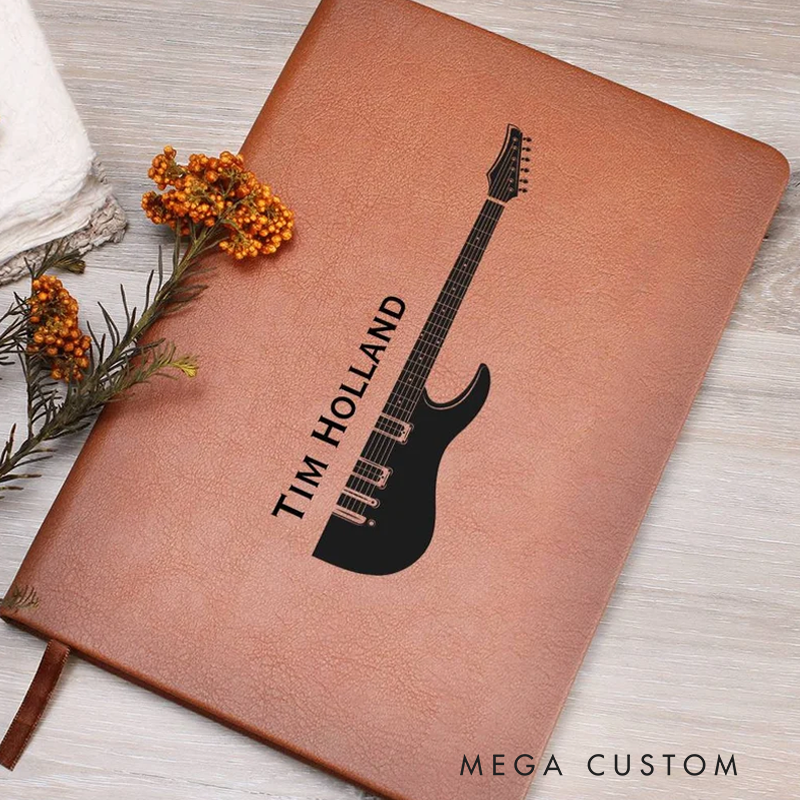 Personalized Guitar Lyric Journal Custom Songwriters Notebook Musician Song Diary Lyrical Writer Journal Writing Music Notebook Songwriting