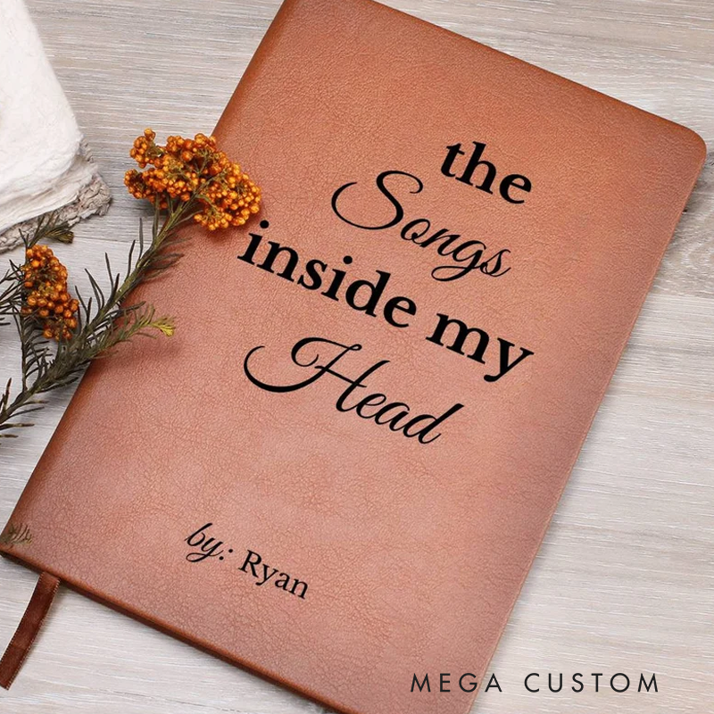 Personalized Lyric Journal Songs Inside My Head Song Writing Music Notebook Music Gift Song Writer Gift Musicians Gift Song Writing