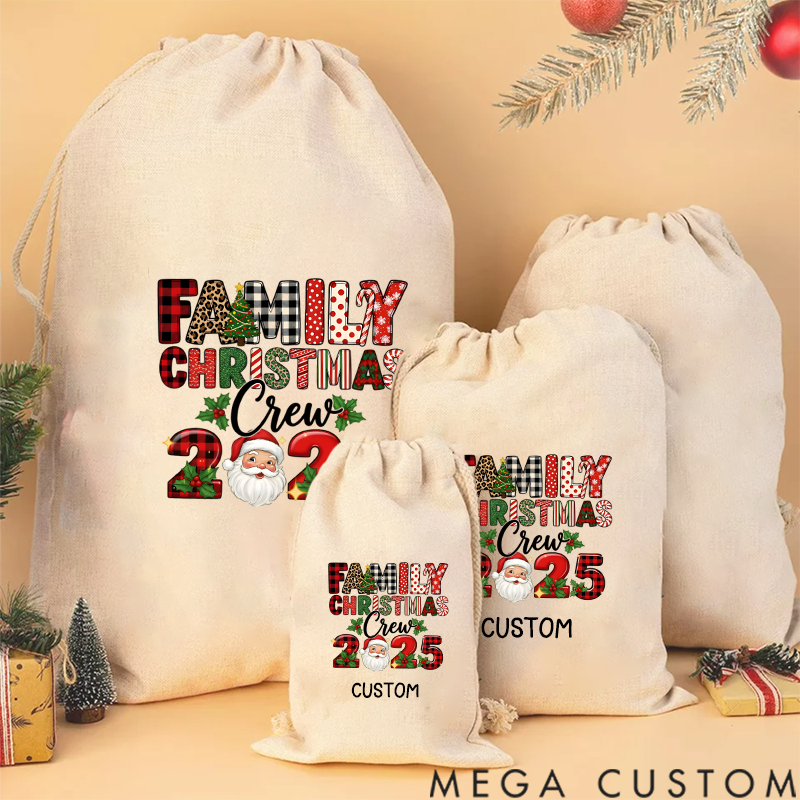 Personalized Retro Family Christmas Squad Christmas Sack