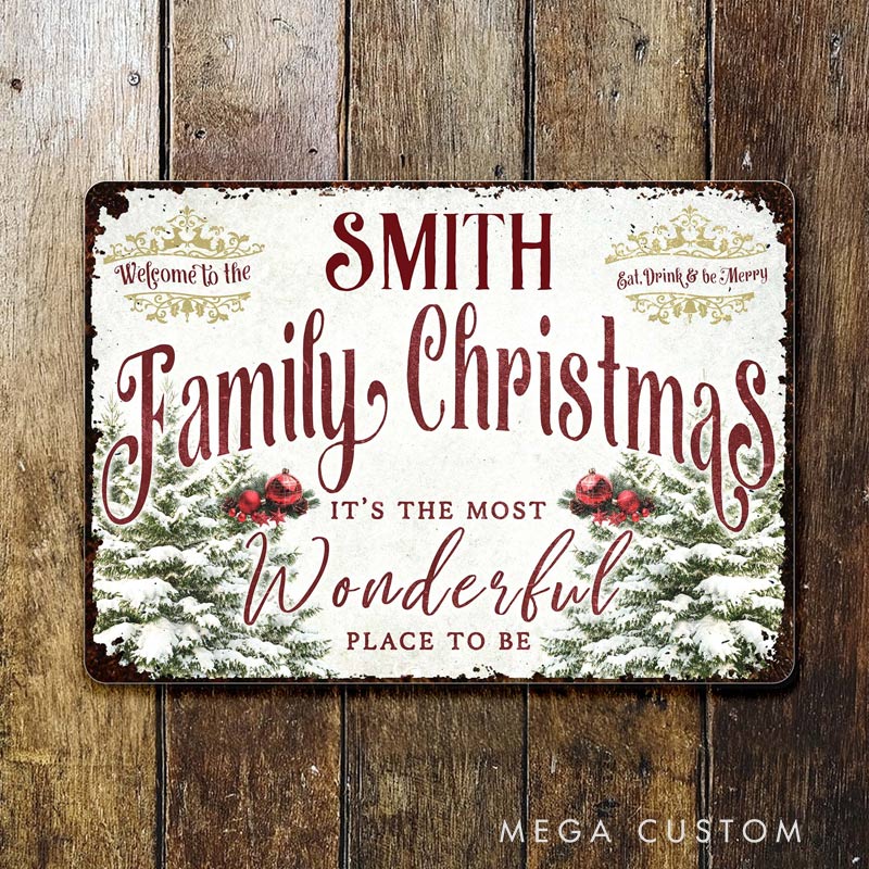 Personalized Welcome To The Family Christmas Garden Sign Most Wonderful Place Rustic Outdoor Decor Gift For Family Gardening Lovers 