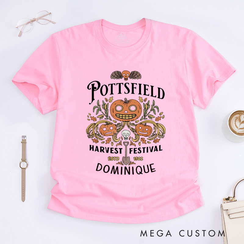Personalized Pottsfield Harvest Festival Classic T-Shirts Autumn Harvest Shirt Vegetables Fall T-shirt Skeleton Festival Tee Gardening Lover Gift