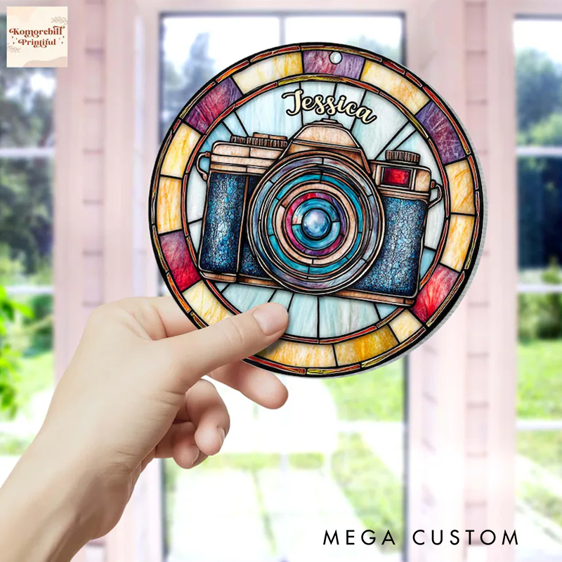 Personalized Photographer Suncatcher Ornament Photographer Christmas Gift Gift for a Photographer Photographer Gift Journalist Ornament