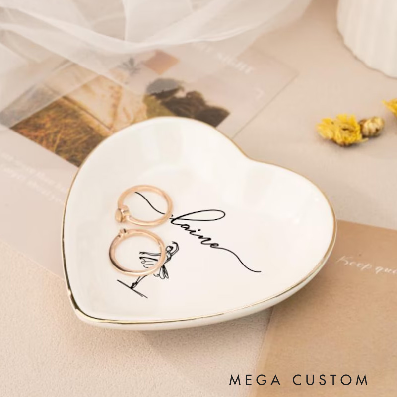 Personalized Ballet Jewelry Dish Dance Gift For Little Girls Dance Teacher Recital Gifts Ballet Dancer Trinket Tray Dance Team Ring Holder