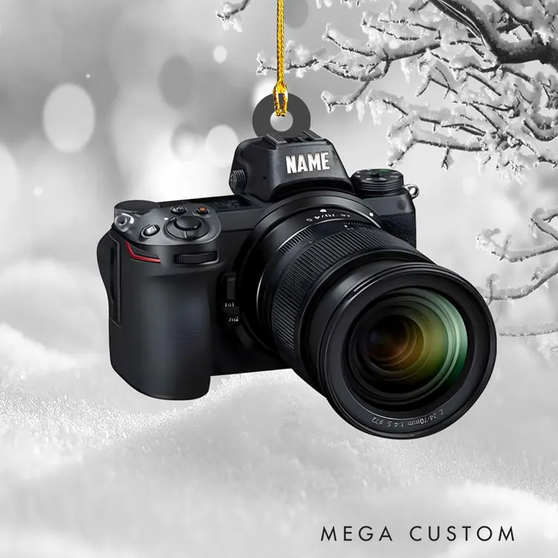 Personalized Camera Christmas Ornament Gift for Photographer Camera Photographer Flat Christmas Ornament, Photographer Ornament Xmas Decor