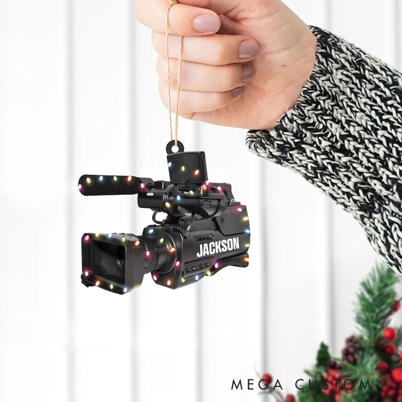 Personalized Camera Christmas Ornament Gift for Photographer Camera Photographer Flat Christmas Ornament, Photographer Ornament Xmas Decor