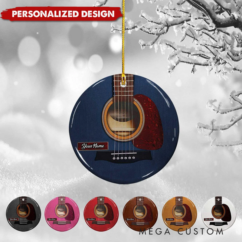 Personalized Name Christmas Ornaments Guitar Ornaments Gifts for Guitar Lover