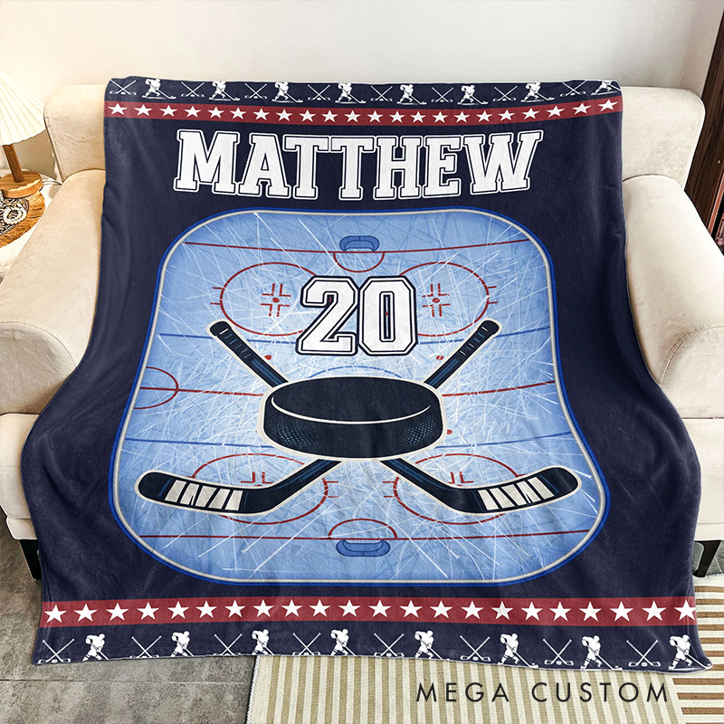 Personalized Sports Blanket with Custom Name and Number Design