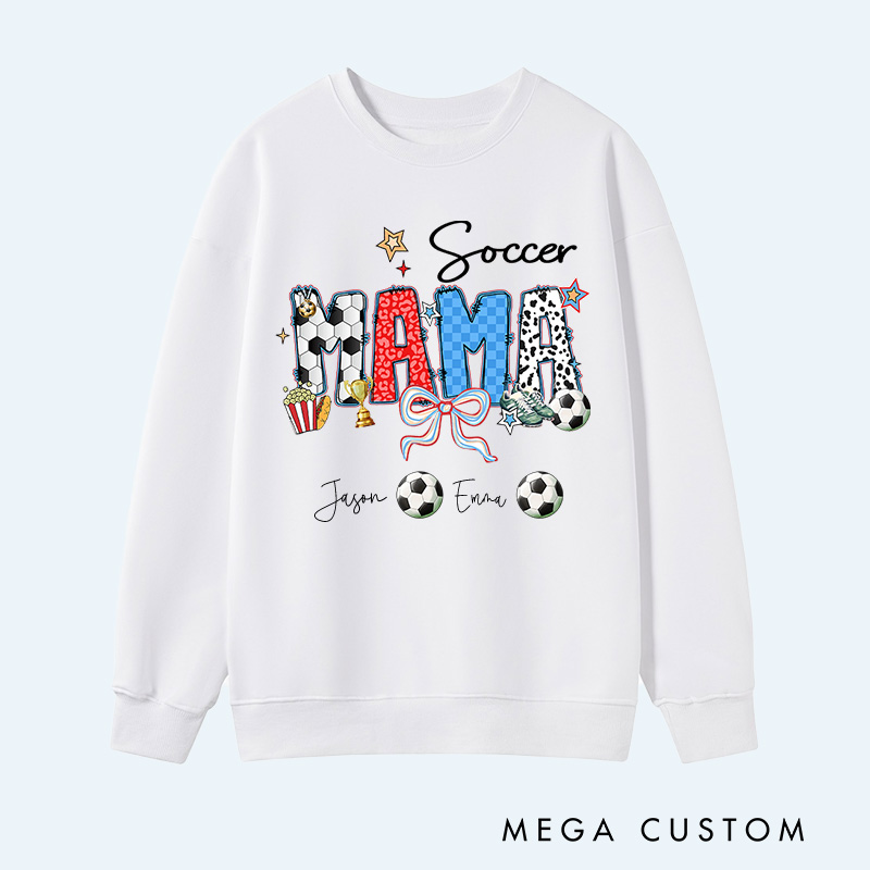 Personalized Soccer Sweatshirt with Custom Name and Design for Mom Nana and More