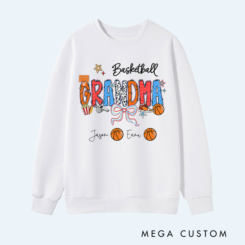 Personalized Basketball Sweatshirt with Custom Name and Design for Mom Nana and More