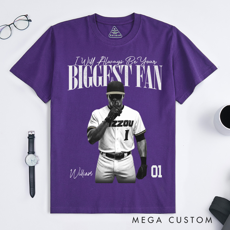 Personalized Biggest Fan T-Shirt with Player Image and Name Customization 