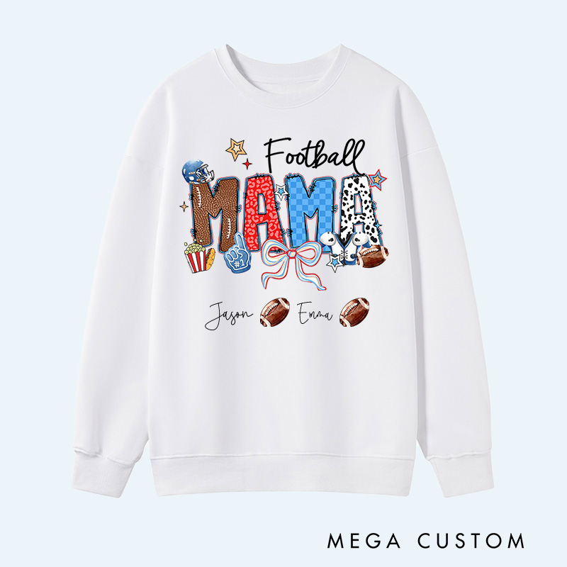Personalized American Football Sweatshirt with Custom Name and Design for Mom Nana and More