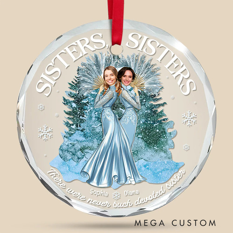 Personalized Sisters Christmas Ornament Glass Ornament for Sisters Besties Christmas Gift Movie Xmas Gift Christmas Decor