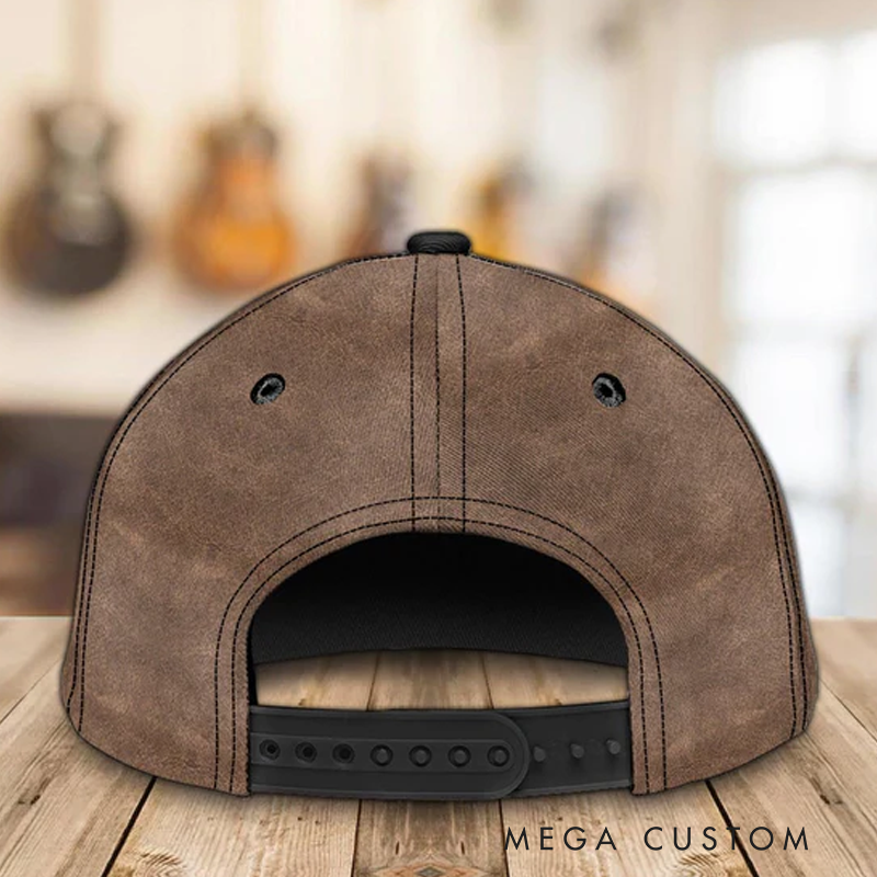 Personalized Name 3D Print Baseball Cap With Adjustable Snap for Music Lover Perfect Music Lovers Guitar Lovers Custom Gift Hat