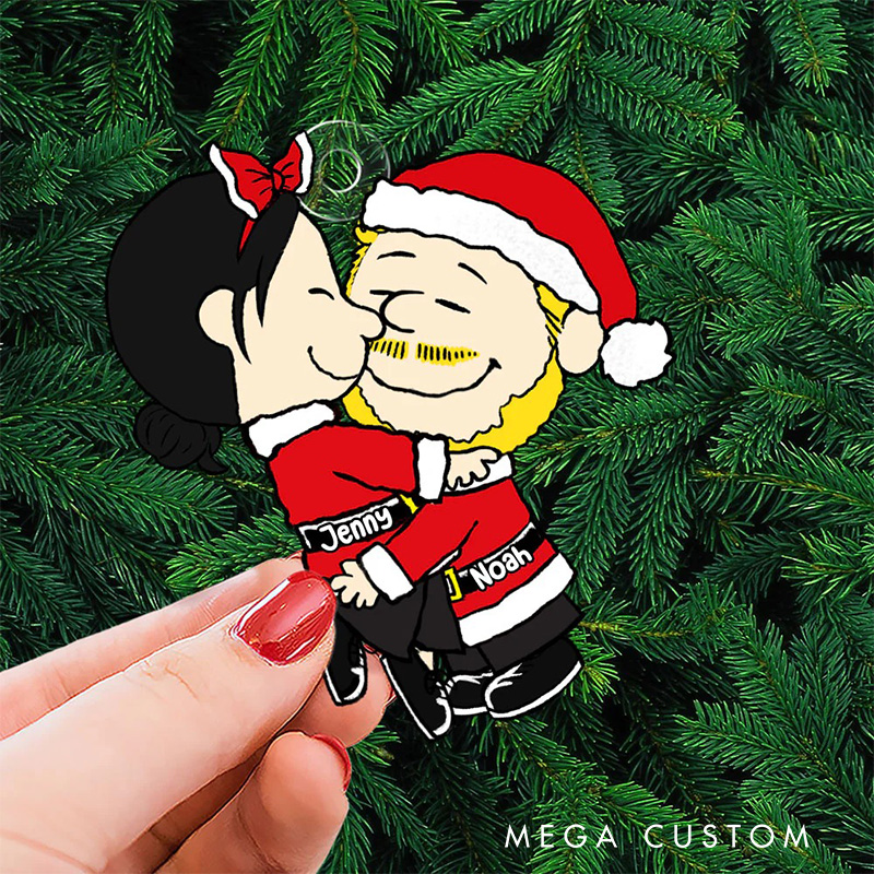 Personalized Snuggle Season Acrylic Ornament for Couple Ca'r'toon Christmas Gift Film Xmas Gift Christmas Decor