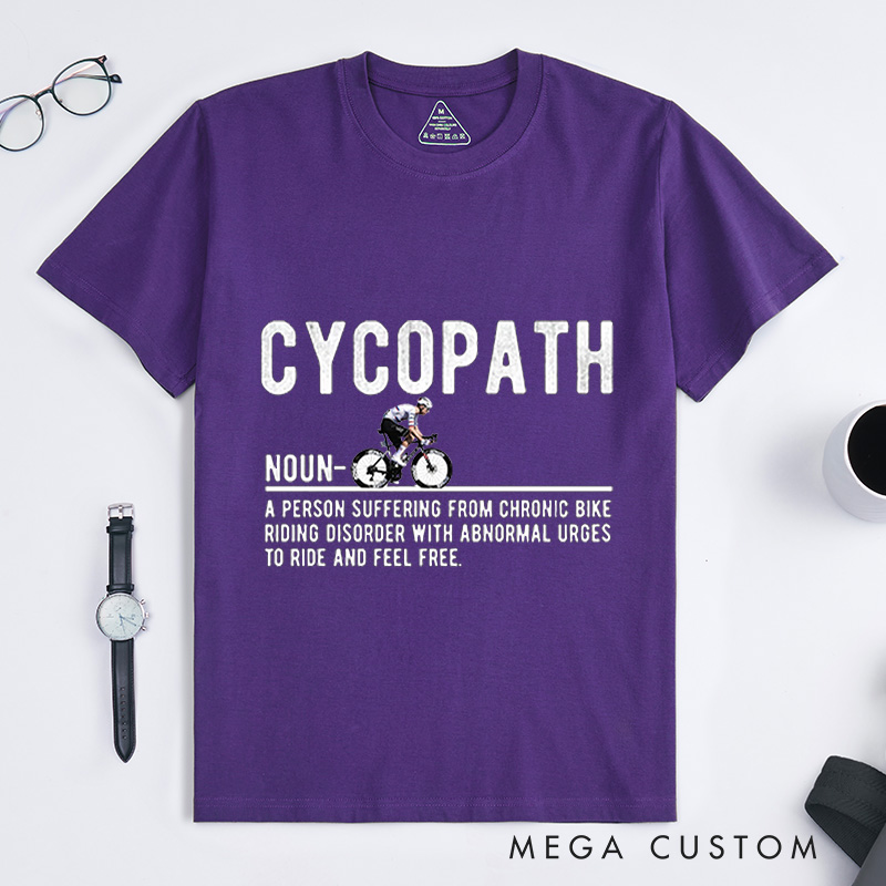 Personalized Cycopath Tshirt Road Bike Shirt Cyclist Gift Tee Bicycle Riding Clothes Tshirt Funny Cycling T-shirt