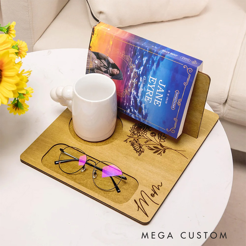 Personalized Birth Flower Wooden Book Stand Bookmark Set with Name Bookish Birthday Gift for Reader Book Lover Gift Librarian Gift