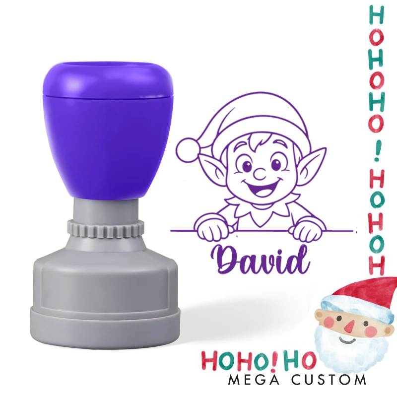 Personalized Cute Christmas Peeking Stamp Christmas Gift for Kids Christmas Toddler Gifts