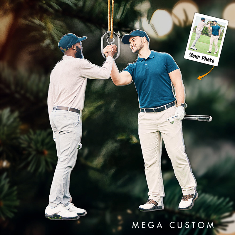 Personalized Golf Team Acrylic Ornament with Custom Group Photo