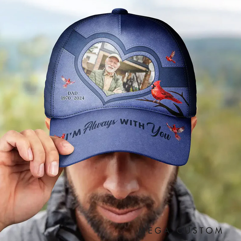 Personalized Classic Cap Custom Photo Memorial I'll Carry You With Me Until I See You Again Baseball Cap Sympathy Gift