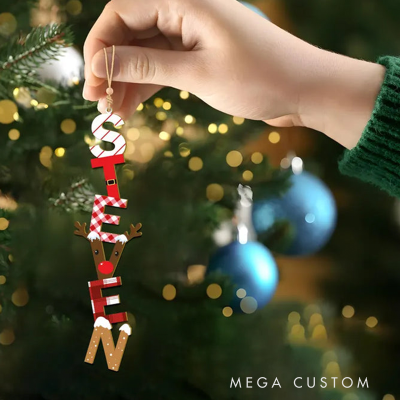 Personalized Alphabet Ornament Kids Name Ornament Christmas Tag for Stockings Kids Christmas Gifts