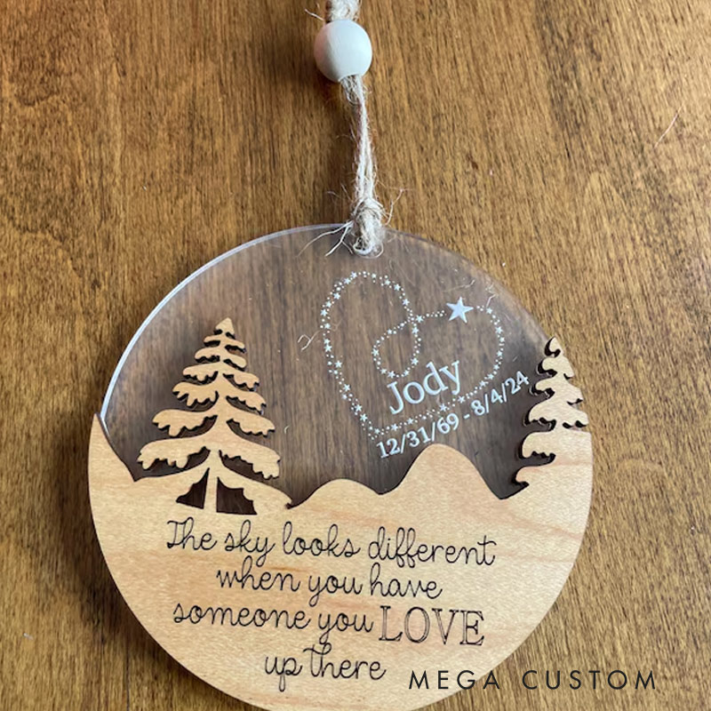 Personalized Memorial Ornament The Sky Looks Different When You have Someone You Love Up There Christmas Ornament
