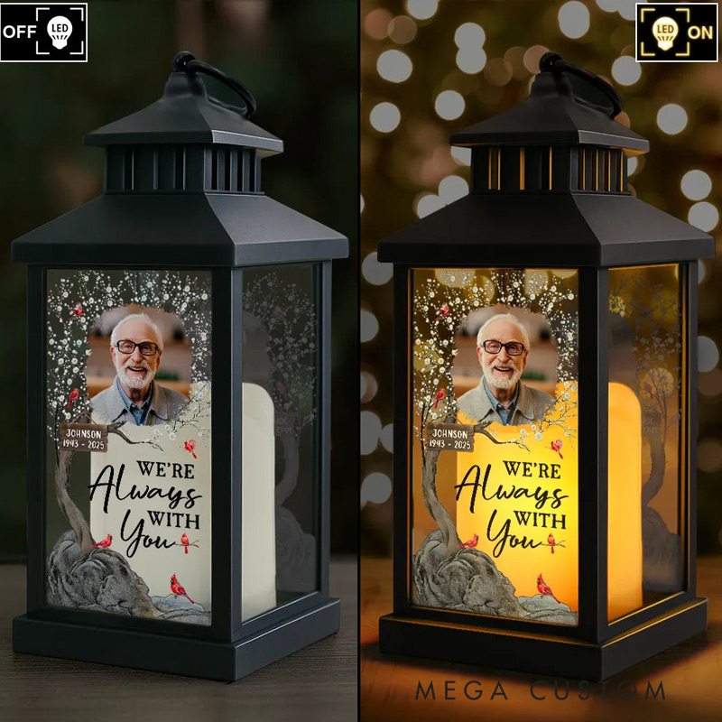 Personalized LED Candle Lantern Custom Photo When You Miss Me Have No Fear Memorial Gift for Loss of Loved One