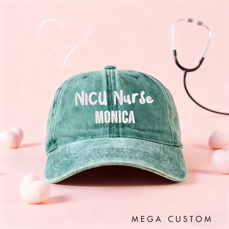 Personalized NICU Nurse Embroidered Cap Custom Color Adjustable Embroidered Dad Hat