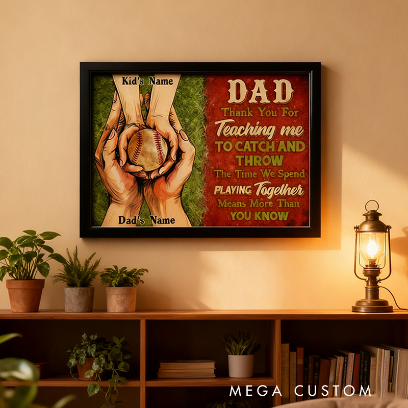 Personalized Baseball Wall Hangings with Custom Names and Heartfelt Quote  