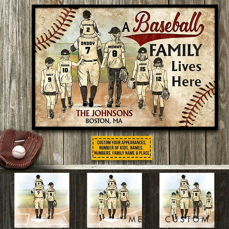Personalized "Check the Ball Field" Baseball Family Wall Hangings with Custom Characters and Quote  