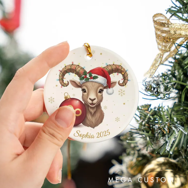 Personalized Ceramic Christmas Ornament Capricorn Zodiac Sign Astrology Christmas Decoration With Name Birthday Gift