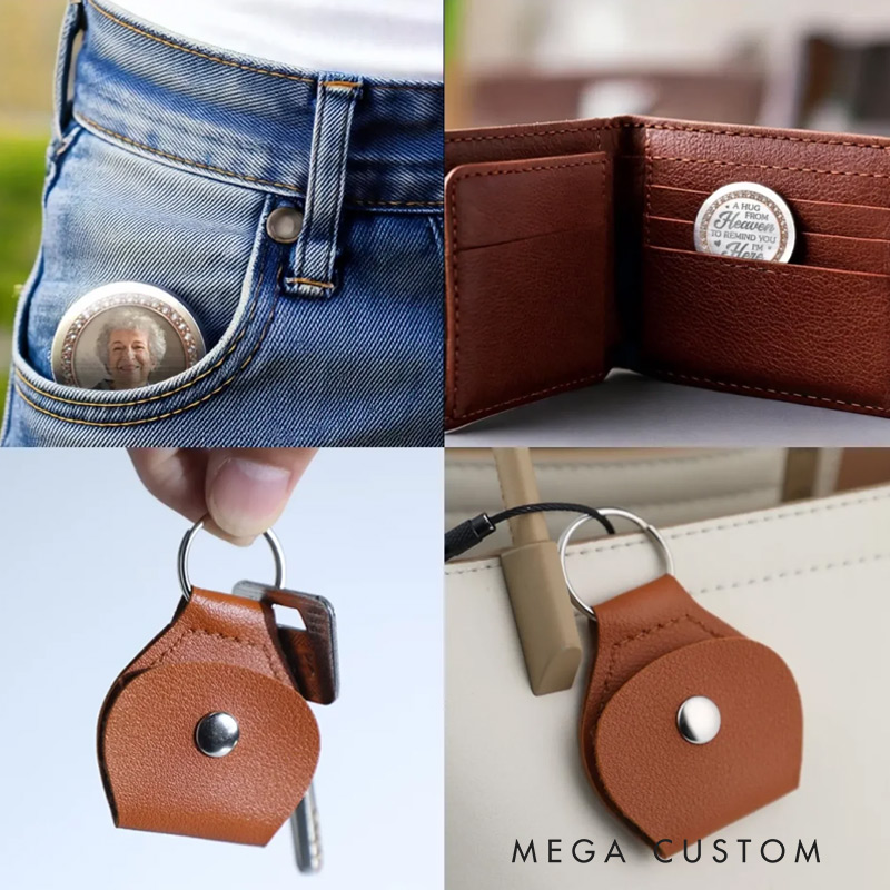 Personalized Photo Pocket Hug Memorial Sympathy Gifts for Loss of Loved One In My Heart Always With You