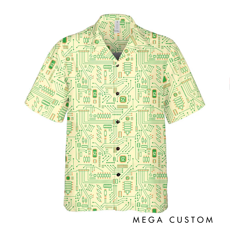 Personalized Computer Circuit Board Hawaiian Shirt Custom Programmers Coder Gift Geek Nerd Lover Funny Gift
